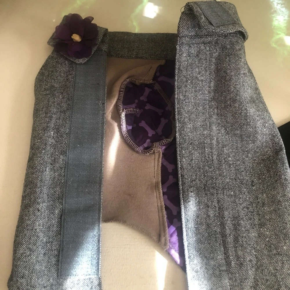 Dog Martha Stewart Jacket with Purple Flower Medium
